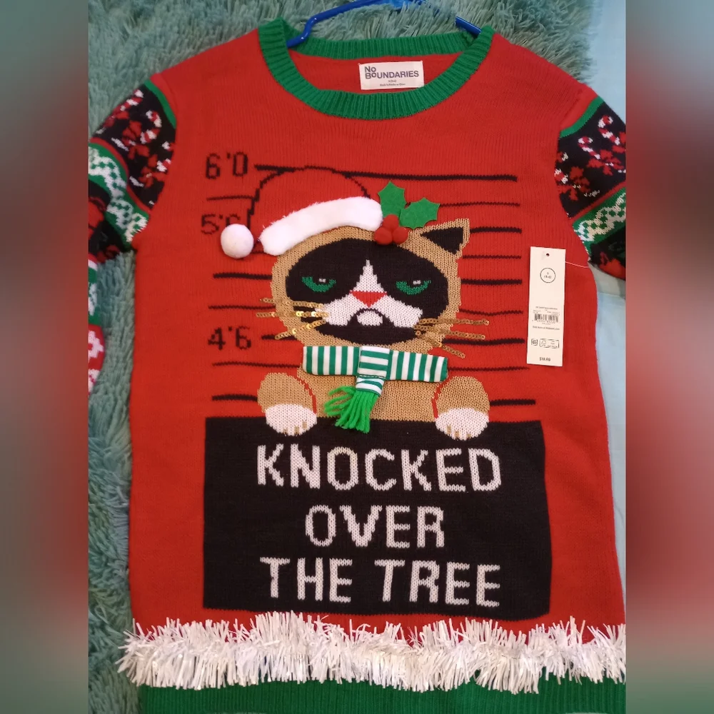 Festive Cat Christmas Sweater - Picture 2 of 7